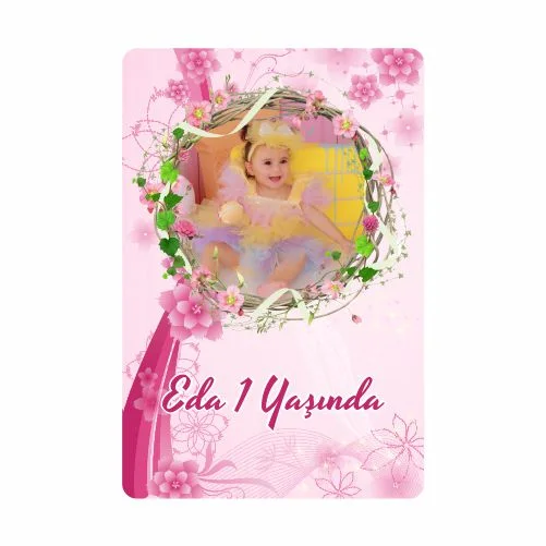 Çiçek Temalı Doğum Günü Magneti